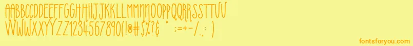 Uberfriends-fontti – oranssit fontit keltaisella taustalla