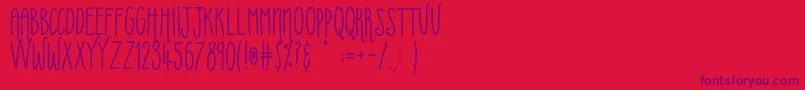 Fonte Uberfriends – fontes roxas em um fundo vermelho