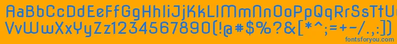 Novaflat Font – Blue Fonts on Orange Background