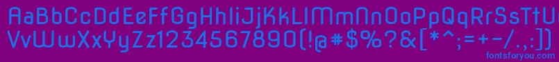 フォントNovaflat – 紫色の背景に青い文字