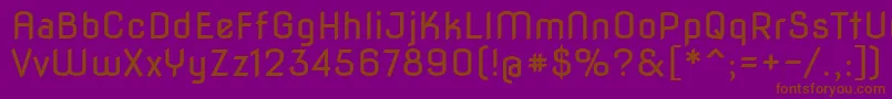フォントNovaflat – 紫色の背景に茶色のフォント