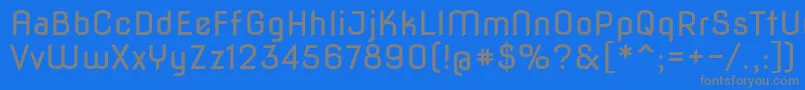 Novaflat-fontti – harmaat kirjasimet sinisellä taustalla