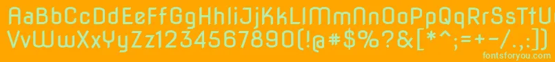 Шрифт Novaflat – зелёные шрифты на оранжевом фоне