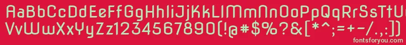 フォントNovaflat – 赤い背景に緑の文字