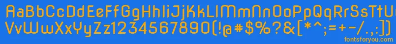 Novaflat Font – Orange Fonts on Blue Background