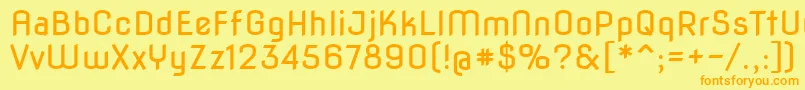 Novaflat-fontti – oranssit fontit keltaisella taustalla