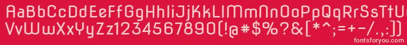 Novaflat-fontti – vaaleanpunaiset fontit punaisella taustalla
