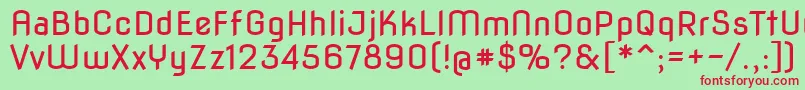 フォントNovaflat – 赤い文字の緑の背景