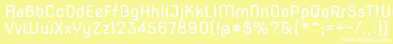 Шрифт Novaflat – белые шрифты на жёлтом фоне