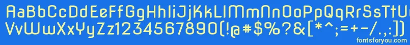 フォントNovaflat – 黄色の文字、青い背景