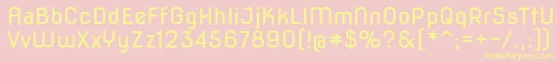 Novaflat-fontti – keltaiset fontit vaaleanpunaisella taustalla