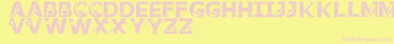 Pablosanscaps Font – Pink Fonts on Yellow Background