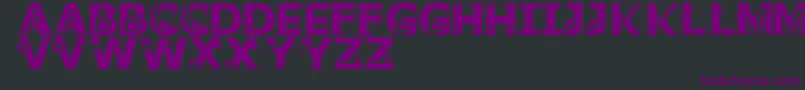 Czcionka Pablosanscaps – fioletowe czcionki na czarnym tle