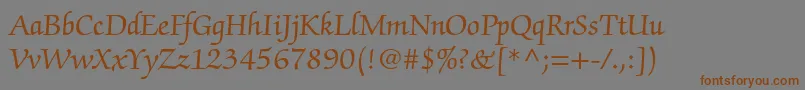 ZapfchancerystdRoman Font – Brown Fonts on Gray Background