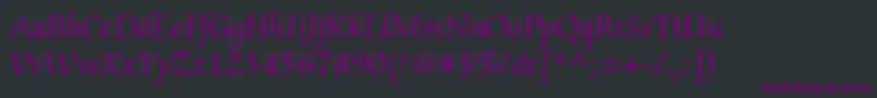 フォントZapfchancerystdRoman – 黒い背景に紫のフォント