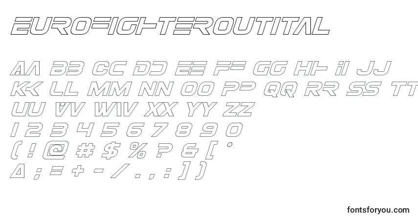 Schriftart Eurofighteroutital – Alphabet, Zahlen, spezielle Symbole