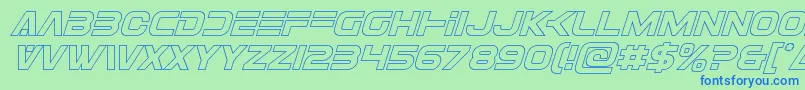 Eurofighteroutital Font – Blue Fonts on Green Background