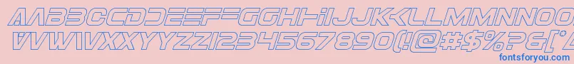 Eurofighteroutital Font – Blue Fonts on Pink Background