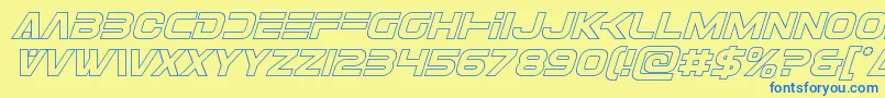 Eurofighteroutital Font – Blue Fonts on Yellow Background