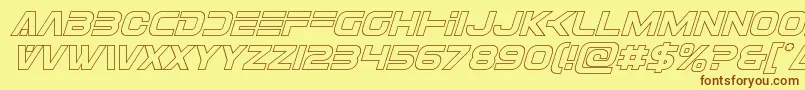 Eurofighteroutital Font – Brown Fonts on Yellow Background