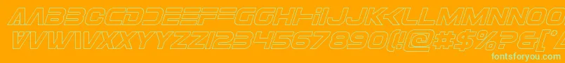 Eurofighteroutital Font – Green Fonts on Orange Background