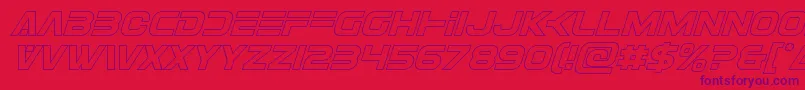 Eurofighteroutital-Schriftart – Violette Schriften auf rotem Hintergrund