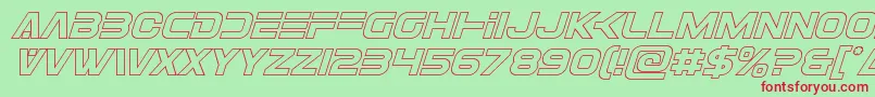 Eurofighteroutital Font – Red Fonts on Green Background