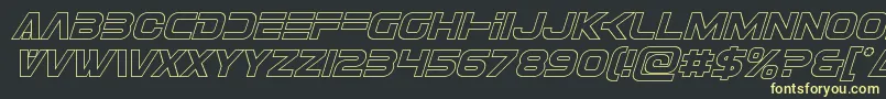 Шрифт Eurofighteroutital – жёлтые шрифты на чёрном фоне