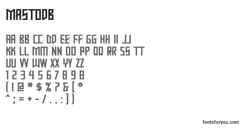 Mastodb Font – alphabet, numbers, special characters