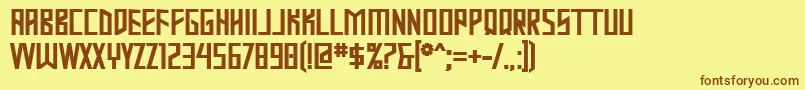 Mastodb Font – Brown Fonts on Yellow Background