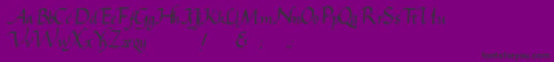 Czcionka Gcursive – czarne czcionki na fioletowym tle