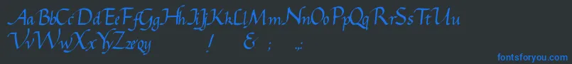 Gcursive Font – Blue Fonts on Black Background