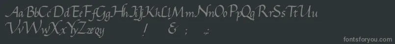 フォントGcursive – 黒い背景に灰色の文字