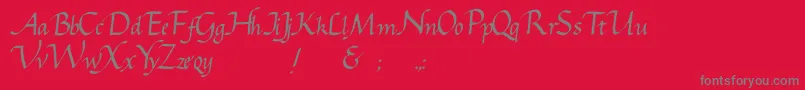 Gcursive Font – Gray Fonts on Red Background