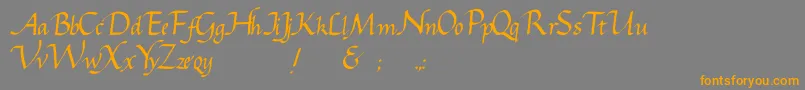 Gcursive Font – Orange Fonts on Gray Background