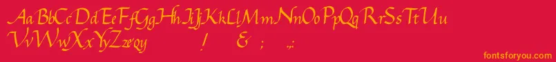 Gcursive Font – Orange Fonts on Red Background