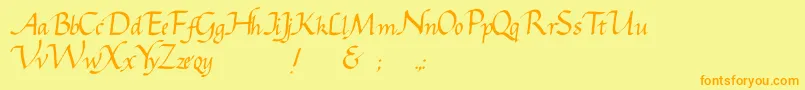 Weitere Informationen zur Gcursive-Schriftart Gcursive-Schriftart – Orangefarbene Schriften auf gelbem Hintergrund