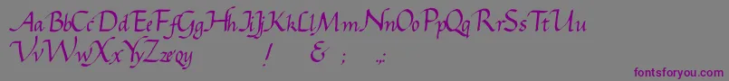Gcursive Font – Purple Fonts on Gray Background