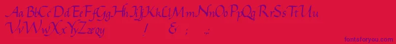 Gcursive Font – Purple Fonts on Red Background
