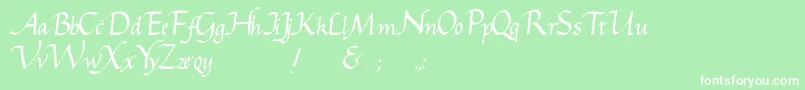 Gcursive Font – White Fonts on Green Background
