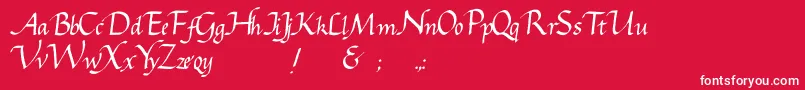 Gcursive Font – White Fonts on Red Background