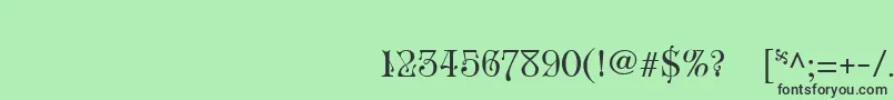 RoseVersailles1-fontti – mustat fontit vihreällä taustalla