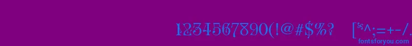 フォントRoseVersailles1 – 紫色の背景に青い文字