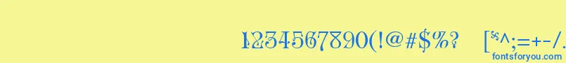 Шрифт RoseVersailles1 – синие шрифты на жёлтом фоне