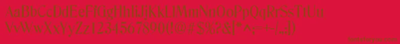 DenverRegular-fontti – ruskeat fontit punaisella taustalla