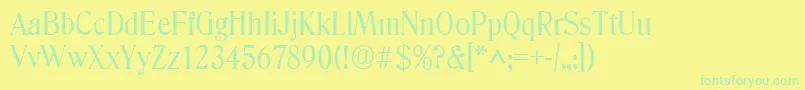 DenverRegular-Schriftart – Grüne Schriften auf gelbem Hintergrund