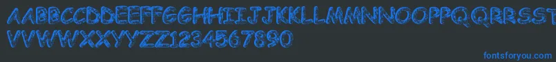 Knity Font – Blue Fonts on Black Background