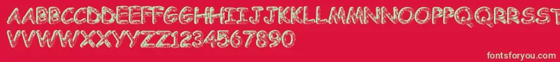 Knity Font – Green Fonts on Red Background