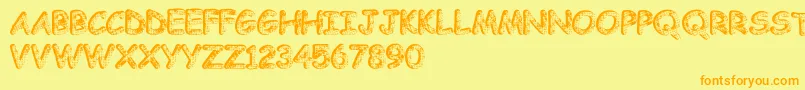 Knity Font – Orange Fonts on Yellow Background