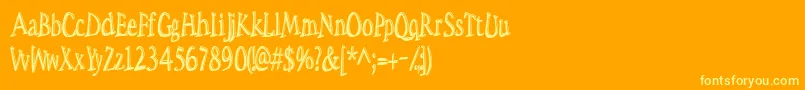 SpaceWoozies3D Font – Yellow Fonts on Orange Background